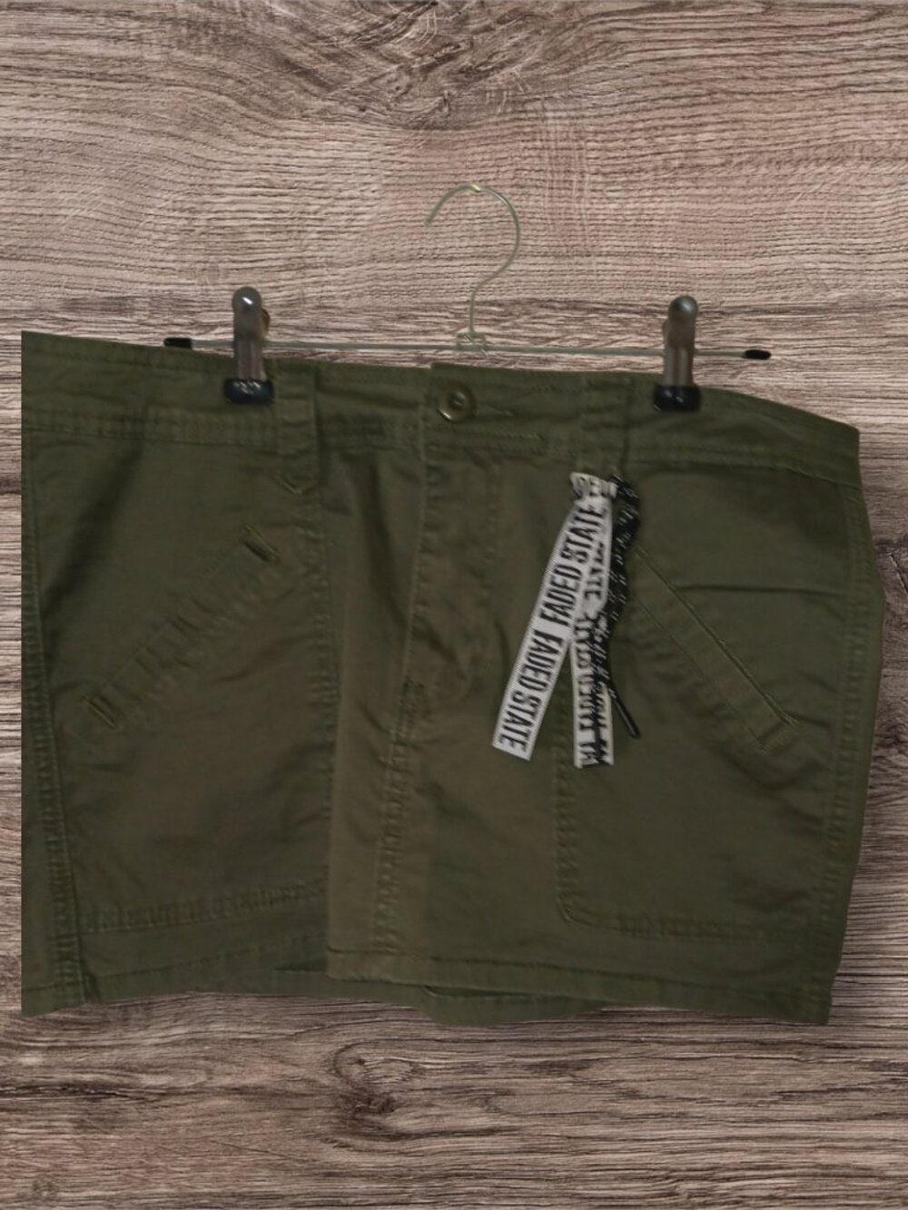 Faded State Olive Green Utility Mini Skirt Size 5